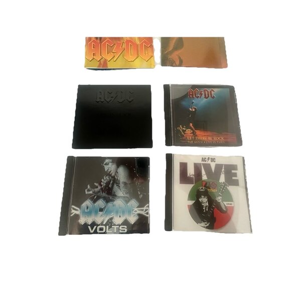 AC/DC BONFIRE VOLTS LIVE BACK BLACK Box Set Poster Booklet Sticker Pick tattoo - Picture 2 of 16